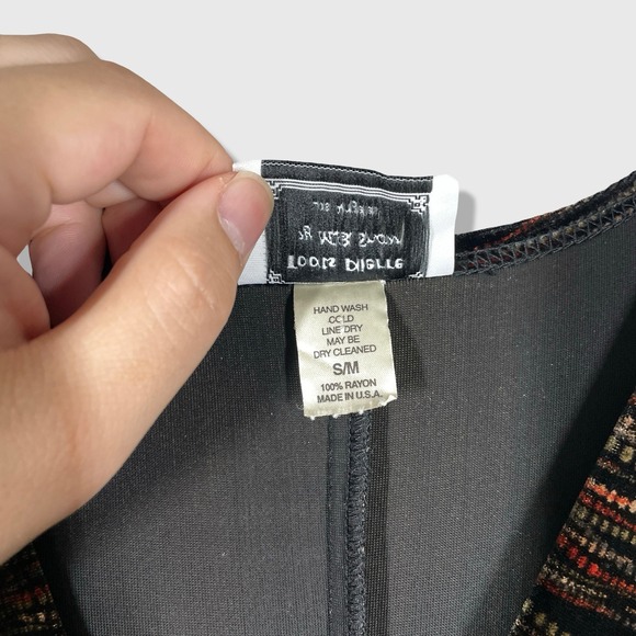 Toots Pierre by M.B. Snow Maxi Dress Women S/M Black Multi Velvet Boho Soft Goth - Picture 4 of 9